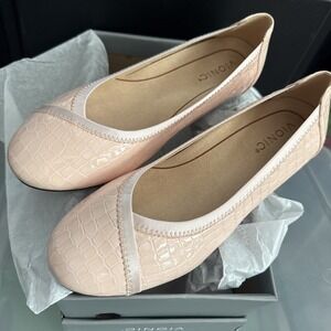 Vionic Shoes Womens Size 7.5  Pink Caroll Ballet Flats Slip On Comfort